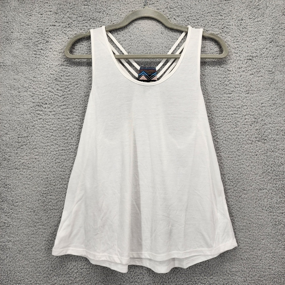 Rag & Bone JEAN White‎ Strappy Racerback Tank Top Geometric Back Detail Small